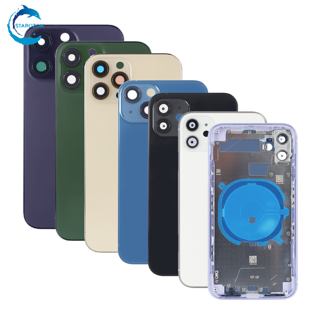 STAROZON Back Cover Assembly for Iphone 11 12 Pro 13 14 Mini 15 PLUS 16 Pro Max With Battery Mobile Phone Housings