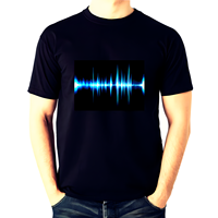 Égaliseur activé par le son Light up EL Panel T-shirt Thème Event Party Custom LOGO Pattern Music Voice Activated Light T-shirt
