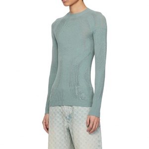 เสื้อยืดแขนยาวทรงแร็กแลนสำหรับผู้ชาย ทรงสลิม กระชับ ยืดหยุ่น ผ้าริบถัก ระบายอากาศ แห้งเร็ว เหมาะสำหรับกิจกรรมกลางแจ้ง เสื้อคอปกสำหรับแข่งขัน - Product Image 5