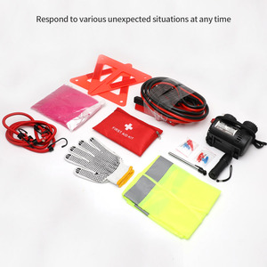 Kit d'assistance routière d'urgence pour la sécurité des véhicules automobiles et des camions avec câbles <span class=keywords><strong>de</strong></span> raccordement Compresseur d'air Corde <span class=keywords><strong>de</strong></span> <span class=keywords><strong>remorquage</strong></span> <span class=keywords><strong>Triangle</strong></span> réfléchissant - Product Image 6
