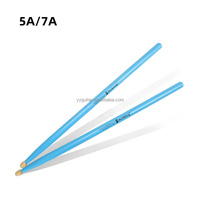 Nouvel ensemble de baguettes de batterie colorées en érable 5A 7A, légères et personnalisables avec logo
