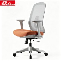 Chaise de bureau ergonomique pliable en maille grise, pivotante, avec siège extensible