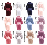 Couleurs unies peignoir en satin de bonne qualité de Demoiselle D'honneur robe de soie