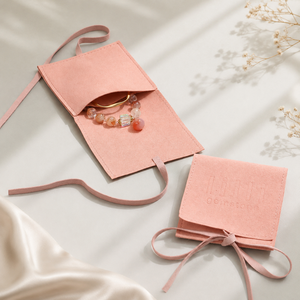 Luxury White Elegant Jewelry Pouches Portable Rectangle Microfiber Storage for Earrings Rings Necklaces - Product Image 4