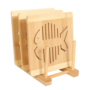 Sous-verres et dessous de plat en bambou gravé par le fabricant, pour restaurants et maisons, sous-plats pour casseroles, sous-plats pour bols et assiettes, design simple - Product Image 5