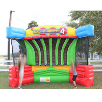 Jeu de tir au basket gonflable commercial avec défi quatre à la suite, jeu sportif interactif pour la location d'événements et de fêtes pour enfants