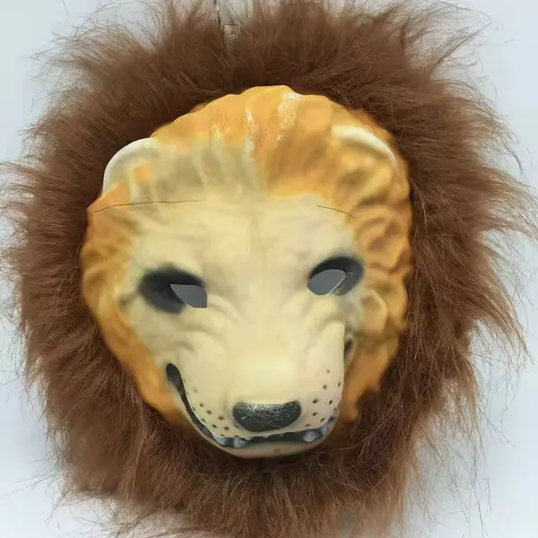 Fun Halloween EVA Fury Animal Mask Lion Tiger Monkey Wolf Horror Plush Party Mask W Artificial Hairs For Costume Accessory