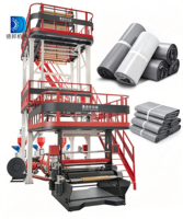 Machine d'extrusion de film soufflé HDPE à 3 couches par co-extrusion, motorisée, pour films d'emballage souple, idéale pour les sacs de livraison, économe en énergie