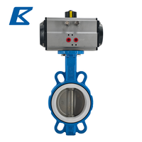 Vanne papillon à disques en fonte ductile avec revêtement PTFE pneumatique pour la régulation de la corrosion des conduites industrielles
