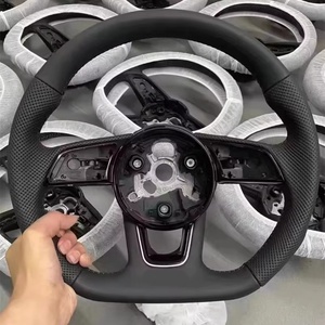 Volant en cuir personnalisé avec bouton de démarrage pour <span class=keywords><strong>Audi</strong></span> B9 A3 A4 A5 RS3 RS4 RS7 B8 RS5 S3 S4 S5 A6 A8 Q5 Q7 TT R8 S6 Accessoires de voiture - Product Image 4