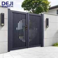 Porte d'entrée en aluminium personnalisable au design simple, facile à installer, portail battant