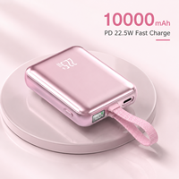 Mini batterie externe 10000 mAh avec câble intégré PD22.5W pour téléphone, capacité 10K, service OEM ODM