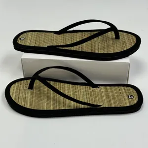 New Design Summer Seagrass Slipper Natural Straw indoor outdoor sandals flat Bamboo Flip Flop