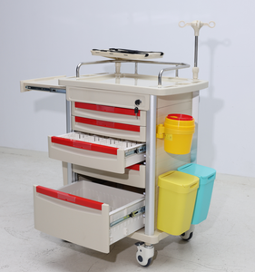 Chariot d'urgence médical multifonctionnel Hochey, structure en aluminium, acier et ABS, système <span class=keywords><strong>de</strong></span> verrouillage centralisé, roues, modèle - Product Image 3