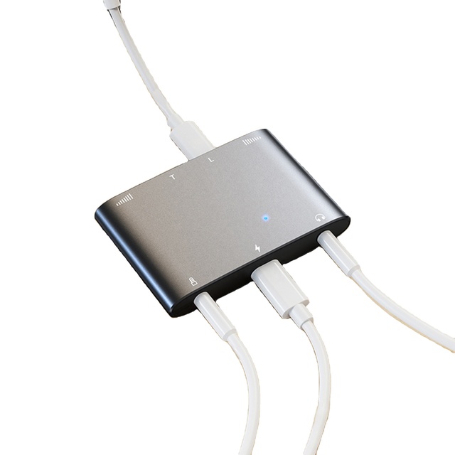 BOYI DC OTP Protection USB-C Docking Station with Volume Control Charging for Mobile Phone & Tablet Live Streaming Adapter