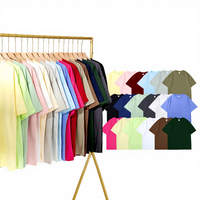 T-shirt pour homme, surdimensionné, 32 fils, double fil, 100% coton peigné, manches raglan, col rond, coupe ample décontractée, 260g, blancs