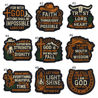Écussons brodés de haute qualité style cowboy occidental avec versets bibliques chrétiens, thermocollants, pour vestes et sacs