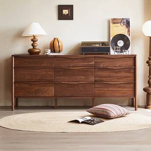 Gabinete de Almacenamiento Multifuncional de <span class=keywords><strong>Madera</strong></span> Sólida Nórdica Moderna y Sencilla con Nueve Cajones de Nogal Negro Norteamericano para Sala de Estar o Dormitorio - Product Image 1