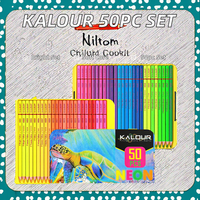 Crayons de couleur néon fluorescents de haute qualité, à cœur souple, à base d'huile, 50 pièces, boîte en étain, vente chaude pour les artistes