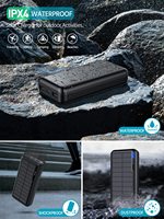 HYTO Chargeur solaire Power Bank Power Station 30000mAh Power Bank Chargeur de téléphone portable Batterie mobile pour le camping en plein air