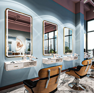 Barbershop Mirror <b>Desk</b> Hair Salon Special Wall Mounted Hair Mirror <b>Simple</b> European Style Hair Cutting Mirror - Product Image 6