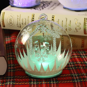 <span class=keywords><strong>Bolas</strong></span> de cristal decorativas, <span class=keywords><strong>bolas</strong></span> colgantes de cristal que cambian de color para Navidad - Product Image 5