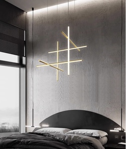 Op maat gemaakte Scandinavische minimalistische LED hanglamp gouden kroonluchter voor hotel, villa, woonkamer, eetkamer en keuken. - Product Image 6