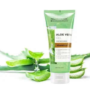 Gel facial personalizado de Aloe vera para cuidados com a pele, gel calmante e úmido de marca própria, gel de Aloe Vera para rosto puro