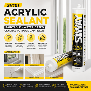 SV101 OEM Mastic <span class=keywords><strong>silicone</strong></span> adhésif haute performance, étanche, acrylique, à durcissement neutre, colle pour verre pour fenêtres, portes et construction - Product Image 1