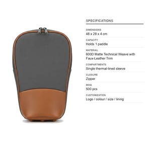 Housse technique thermique pour raquette de pickleball 600D mate avec logo personnalisé, vente en gros, housse de protection pour raquette de tennis - Product Image 6