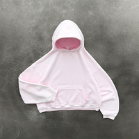Sweat-shirts à capuche unisexe en molleton bouclette avec logo personnalisé, de haute qualité, coupe oversize, épais, rose délavé, style designer, fabricant