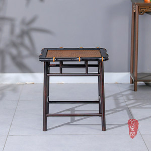 <b>Bamboo</b> Woven Tea <b>Stool</b> Square Chinese Style Lacquered <b>Bamboo</b> Low Seat For Tea Room Study - Product Image 3