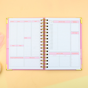 Design haut de gamme rose <span class=keywords><strong>2025</strong></span> planificateur spirale couverture rigide objectifs hebdomadaires non datés planificateur Agenda planificateur Journal cahiers - Product Image 6