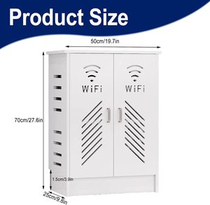 Mueble de Almacenamiento WiFi, Caja Decorativa para Router de Pie, Organizador Ocultador de Cables y Regletas Eléctricas - Product Image 1