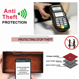 Portafoglio Lungo da <span class=keywords><strong>Uomo</strong></span> in Vera Pelle di Vacchetta di Alta Qualità Stile Retrò Marca Banianu Leather Factory di Guangzhou Vendita all'Ingrosso - Product Image 2