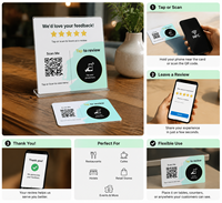 Plaque de table personnalisée NFC pour avis Google et réseaux sociaux, carte de menu, carte NFC à taper pour restaurants