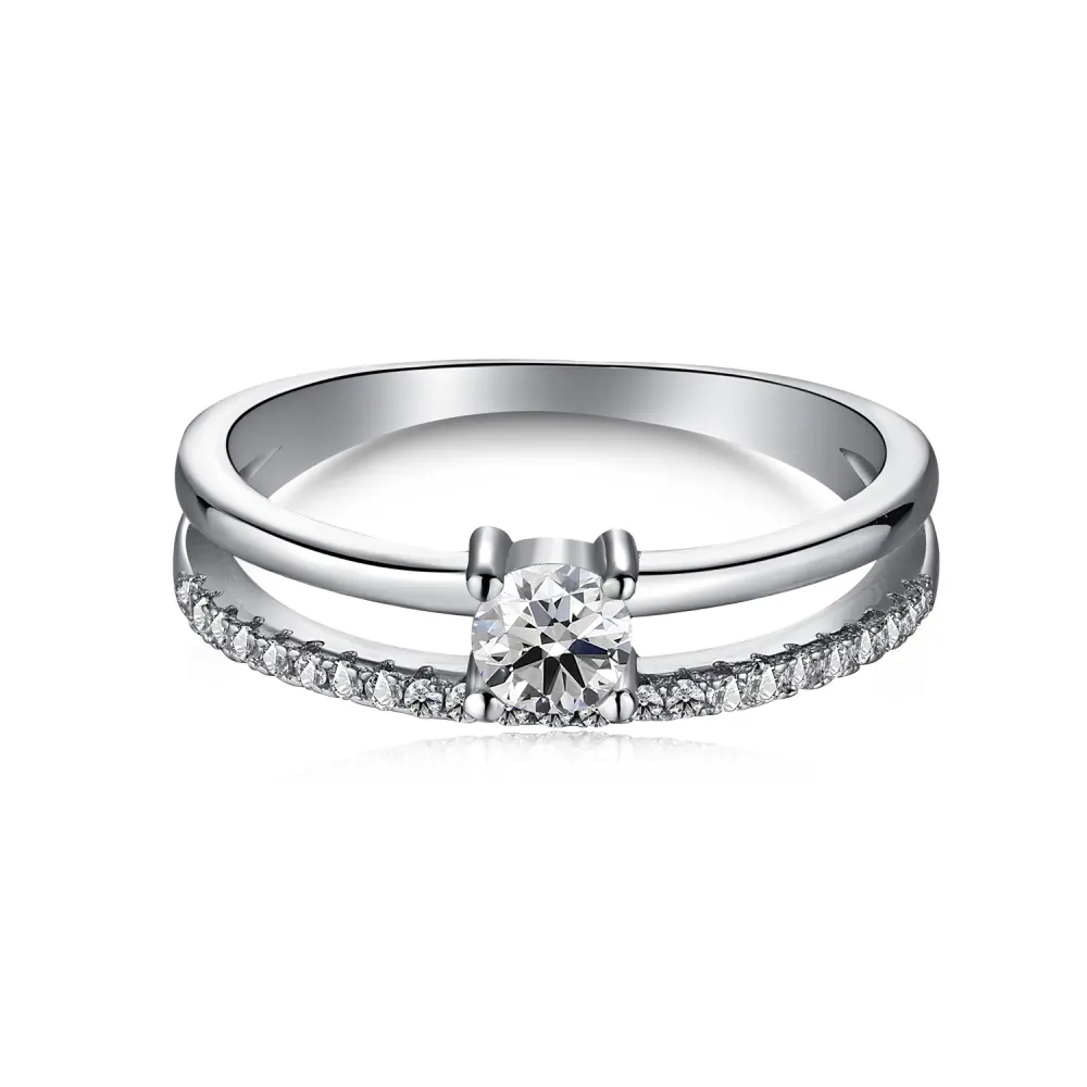 Dylam anéis de noivado, diamante quadrado elegante, simples, formato de d, anéis para festa de noivado, solitário, empilhável, anéis de casamento