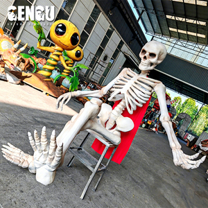 Figura de Esqueleto Animatrónico Personalizada, Tamaño Real, Decoración de Halloween para Casa Embrujada, Cráneo Realista para Exhibición de <span class=keywords><strong>Terror</strong></span> - Product Image 1