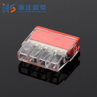 Conector de Bloque de Cables de Empuje por Resorte CZLS EU-204, Conexión de Tornillo de 4 Polos, Uso Industrial, Cable de Cobre Sólido de 2.5mm2, 30-18AWG, Nailon