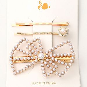 Pinza para el pelo con perlas, diseño de mariposa, 12 cm, aleación, uso diario, hecho en China - Product Image 1