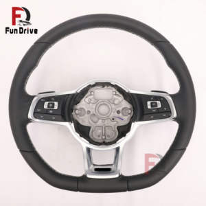 Volante de cuero para interior de Volkswagen <span class=keywords><strong>Polo</strong></span> 6R, Scirocco, Jetta, Tiguan T6, Passat B6, B7, B8, Amarok, Eos, Variant, R-Line. - Product Image 6