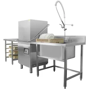 Hızlı restoran ticari taşınabilir paslanmaz çelik konveyör bulaşık makinesi fiyat sıcak satış