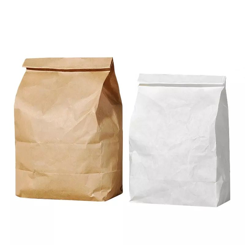 Customized logo Fast Food Takeout Bag Kraft Paper Bag Without Handle