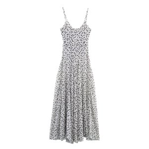 Đầm nữ PB&ZA 2025 mùa hè kiểu vintage chấm bi, không tay, dáng midi, chất liệu chiffon, eo tự nhiên - Product Image 1