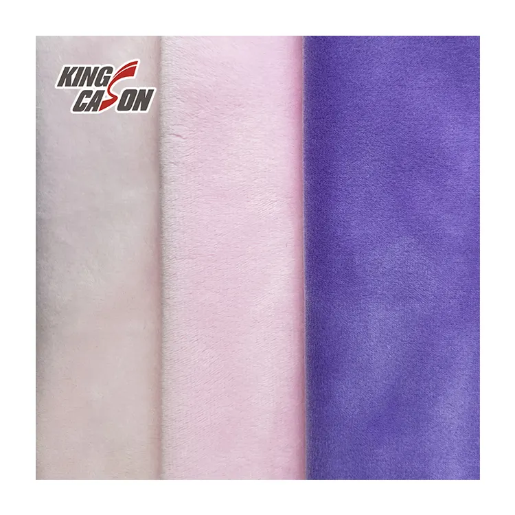 Kingcason China Factory Einseitig gebürstet einfarbig färben Kristall Super Soft Velvet Fleece Stoff für Bettwäsche Kleidung Spielzeug