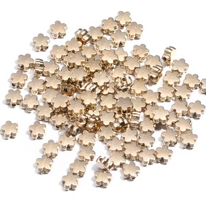 Al por mayor: Accesorios de cuentas de plástico con acabado dorado y plateado, Cuentas <span class=keywords><strong>CCB</strong></span> chapadas en oro con orificio horizontal, Cuentas sueltas de plástico lucite - Product Image 2