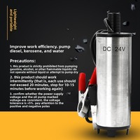 Pompe d'aspiration d'huile submersible compacte en acier inoxydable 12V/24V DC, pompe de transfert de diesel, vente en gros directe usine