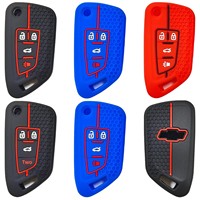 Étui de clé de voiture en silicone à motif nid d'abeille, pliable, haut de gamme, modifié pour Chevrolet Avalanche Crew Cab 2009-2013, avec 4 boutons