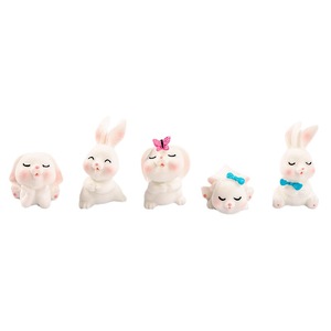 Dp Miniature White Rabbit Resin Figurines Multi Piece Set <b>Desk</b> Decoration Modern Style Office Home Ornament - Product Image 2