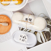 Boîte d'emballage alimentaire jetable en plastique PET transparente et mignonne, 3 pièces, mini gâteau, sandwich, hamburger, pain, nourriture pour bébé